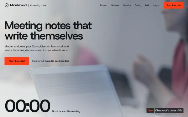 AI SaaS Template: Minutehand preview