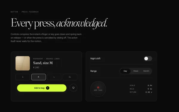 Press Feedback Button preview