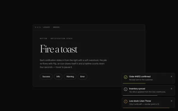 Toast Notification Micro-interaction preview