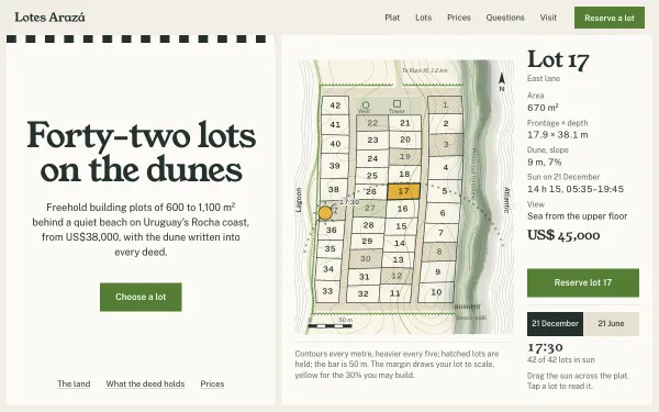 Lotes Arazá — Dune Plots, Rocha preview