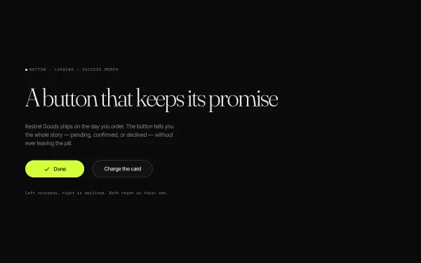 Loading → Success Morph Button preview