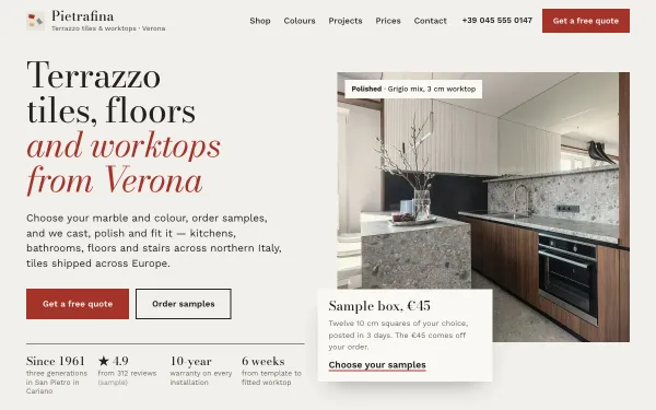 Terrazzo Shop Template: Pietrafina preview