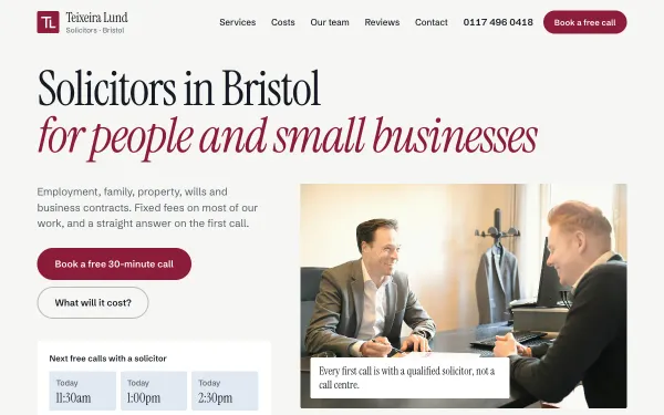 Law Firm Template: Teixeira Lund Solicitors preview