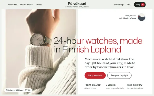 Watch Shop Template: Päiväkaari preview